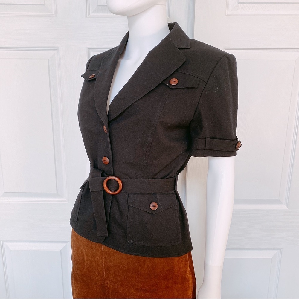 TAHARI  Safari Style Short Sleeves Blazer - Picture 2 of 7